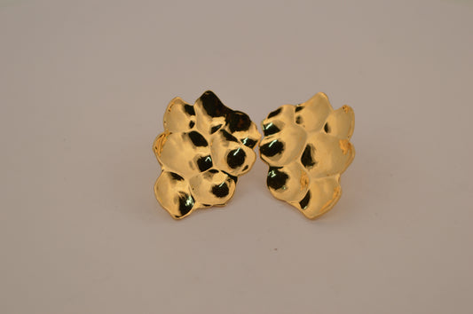 Boucles d'oreilles Concrétion — Empreinte - dorées